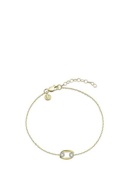 Yengeç Burcu Pırlanta Taşlı 14 Ayar Altın Kadın Bileklik