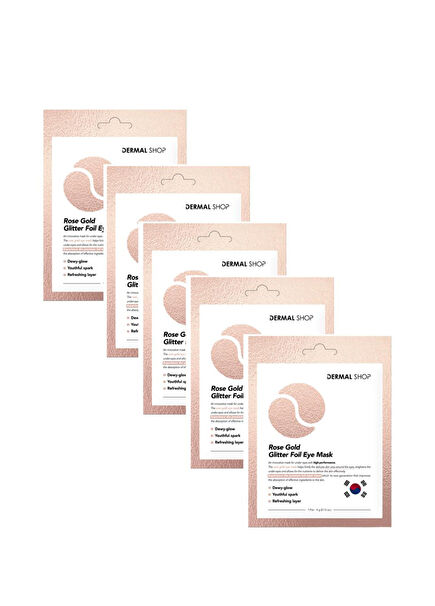 Rose Gold Glitter Foil Eye Mask 3 Katmanlı Göz Altı Torbalarına Karşı Kağıt Göz Maskesi 5'li Set 4 gr 