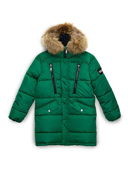 Green Hooded Boys' Coat