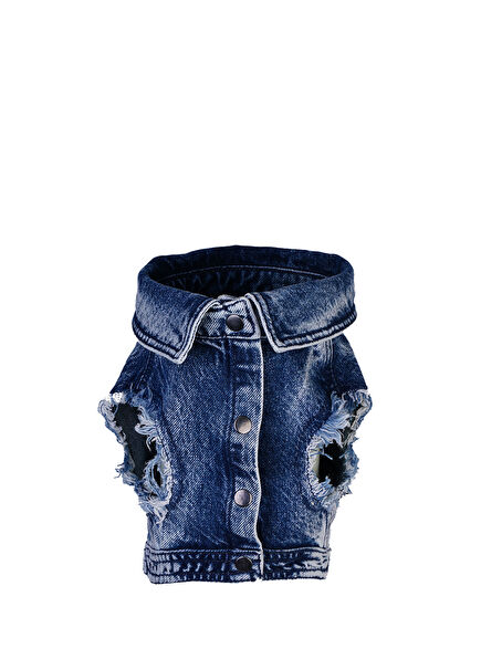 Lacivert Denim Kedi Ceketi