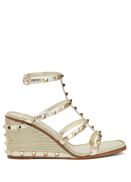 Silver Women's Leather Espadrille