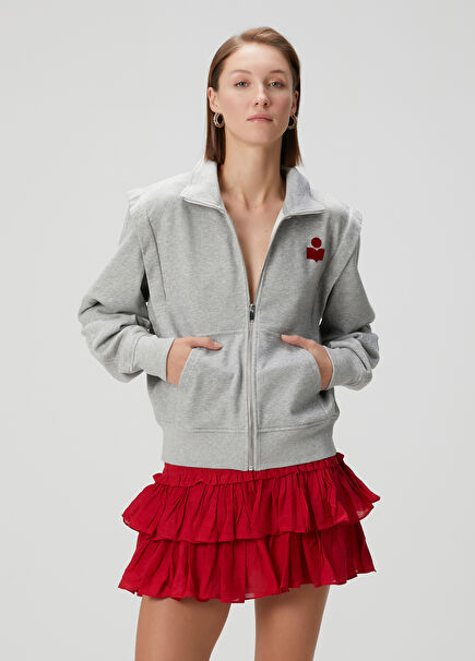 Madilia Grey Zipper Sweatshirt