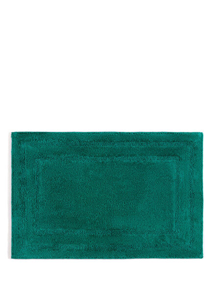 Solid Dark Green 100% Cotton Double Sided Bath Mat 70 x 120 cm 