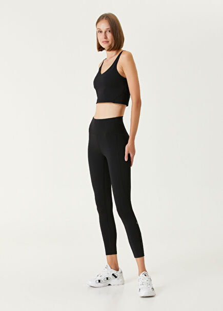 Liz Glossy Crop Jet Black Women's Sports Body