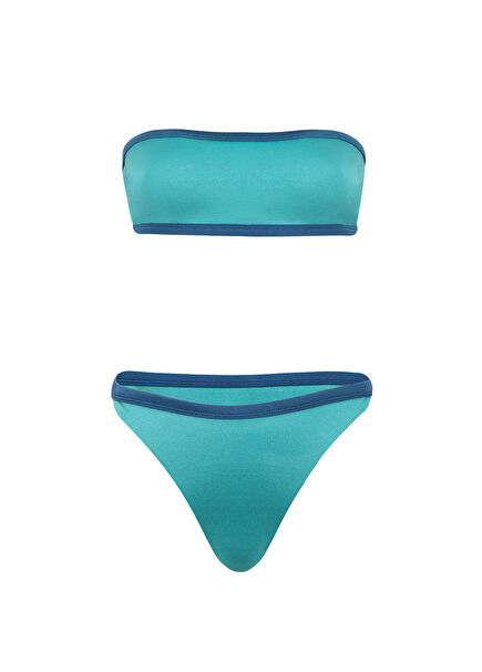 Doria Turkuaz Kadın Straplez Bikini Takımı