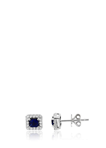 Sapphire 14K Gold Women's Earrings with Diamonds