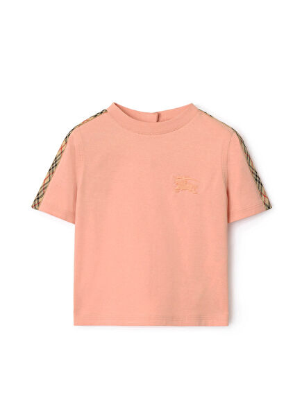 Cedar Check Trim Pembe Kısa Kollu Unisex Çocuk T-Shirt