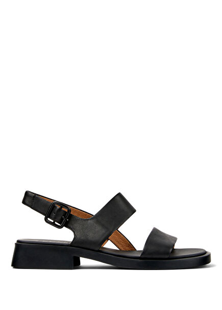 Calf Black Leather Women's Sandals