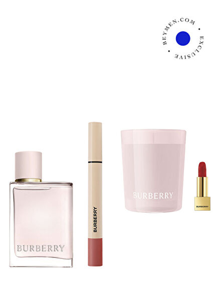 Brit Matte Veil 601 British Rose + Burberry Her EDP 30 ml + Each Candle + Mini Lipstick Makeup Set