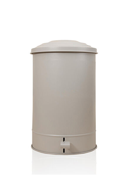 Stripe Beige Galvanized Pedal Kitchen Waste Bin 37 Lt