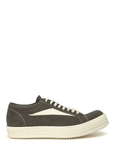 Khaki Men's Leather Sneakers