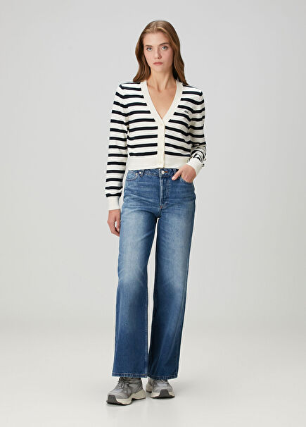 Elisabeth Mavi Wide Leg Jean Pantolon