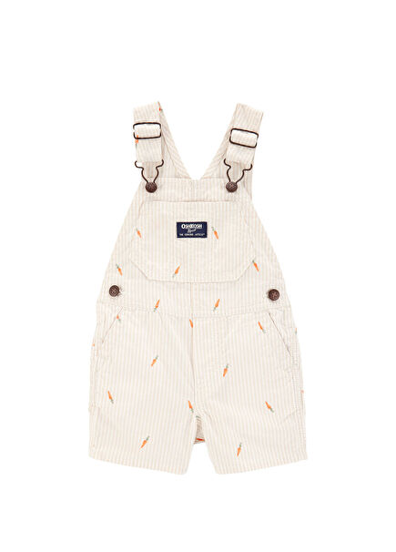 Beige Baby Boy Salopet Shorts