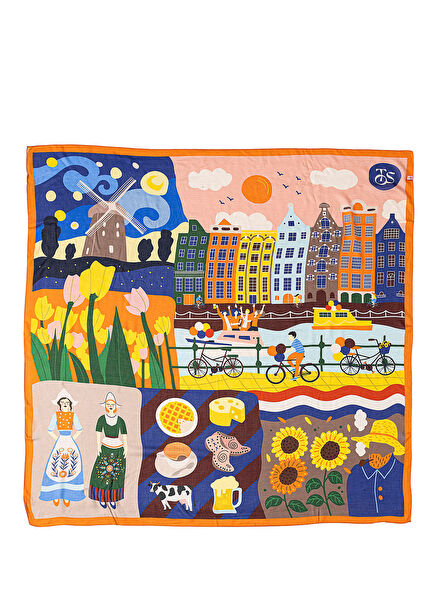 Amsterdam Desenli Modal Kadın Şal