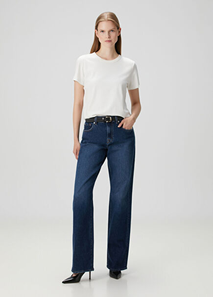 Tess Straight Koyu Mavi Jean Pantolon