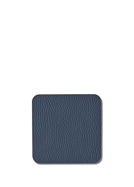 Cobalt Rectangular Leather Coaster