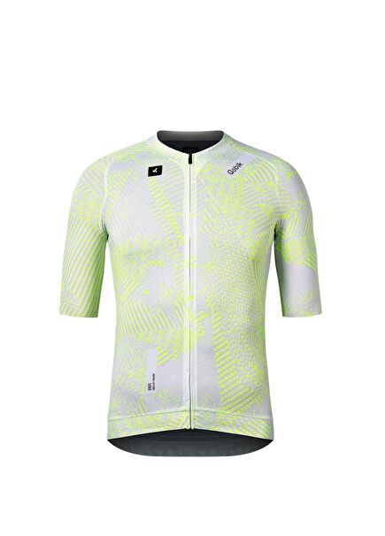 CX Pro 4.0 Hack Neon Yellow White Short Sleeve Men's Cycling Jersey
