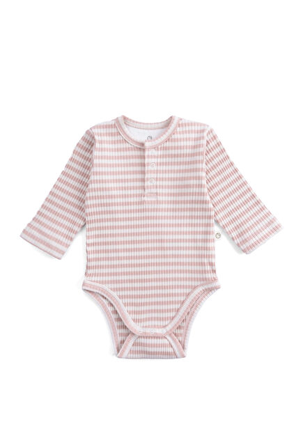 Pembe Ayarlanabilir Çıtçıtlı Modal Bebek Uzun Kollu Kız Bebek Zıbın