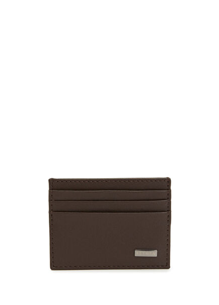 Brown Logo Detailed Men's Card Holder