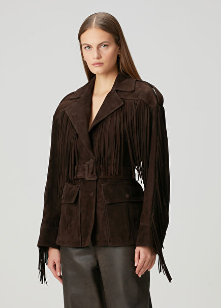 Cassidy Dark Brown Suede Jacket