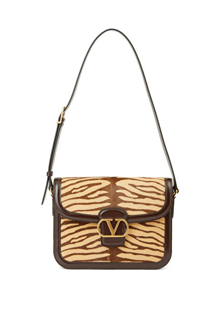 9TO5 Beige Brown Patterned Men's Leather Crossbody