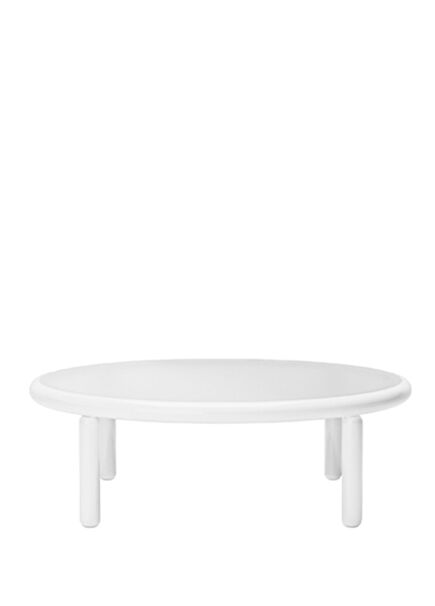 Bigroll Beyaz Metal Bahçe Sehpası