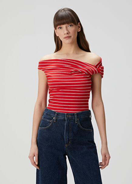 Red Striped Blouse