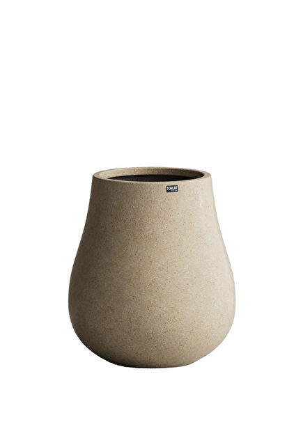 Ash Cream Concrete Flower Pot