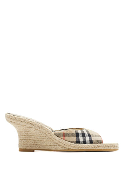 Mews Mules Bej Keten Kadın Espadril