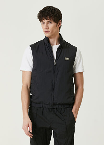 Black Logo Detailed Vest