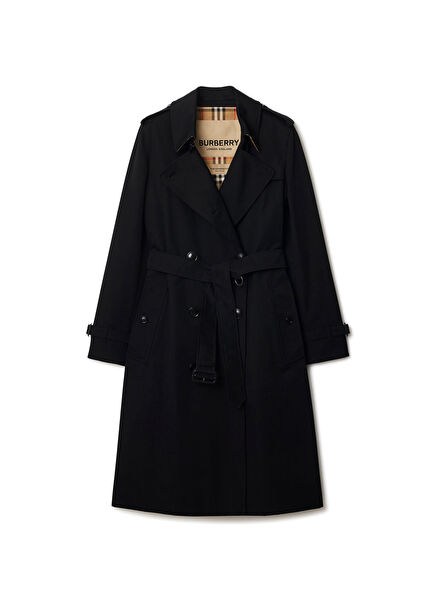 Long Kensington Heritage Black Women's Trench Coat