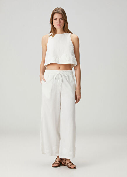 White Linen Beach Pants