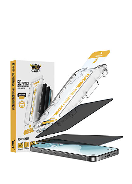 iPhone 16 5D Privacy EasyFit Cam Ekran Koruyucu