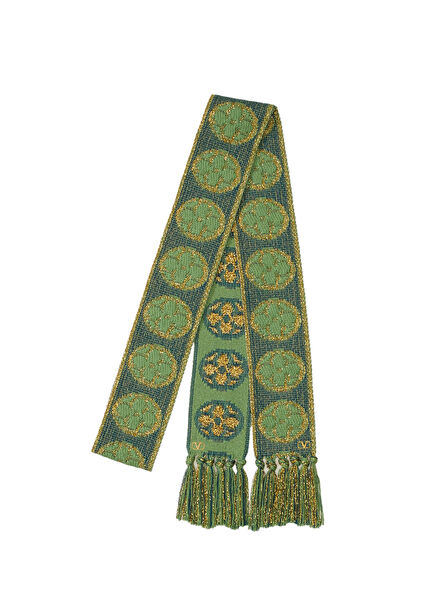 Green Patterned Women's Scarf