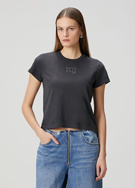 Antrasit Hotfix Logolu T-shirt