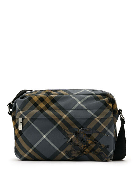 Check Crossbody Blue Small Size Men's Shoulder Bag