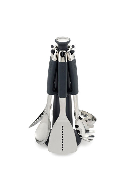 100 Collection Elevate™ Stainless Steel Carousel Cooking Utensil Set