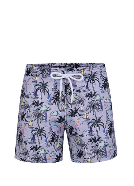 Lanny Lila Desenli Deniz Şortu