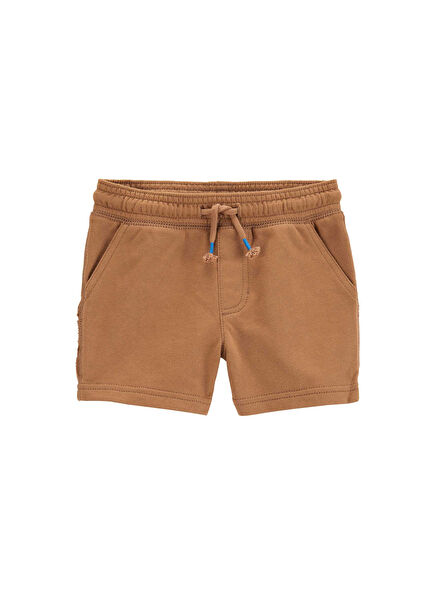 Kahverengi Lastikli Erkek Çocuk Şort