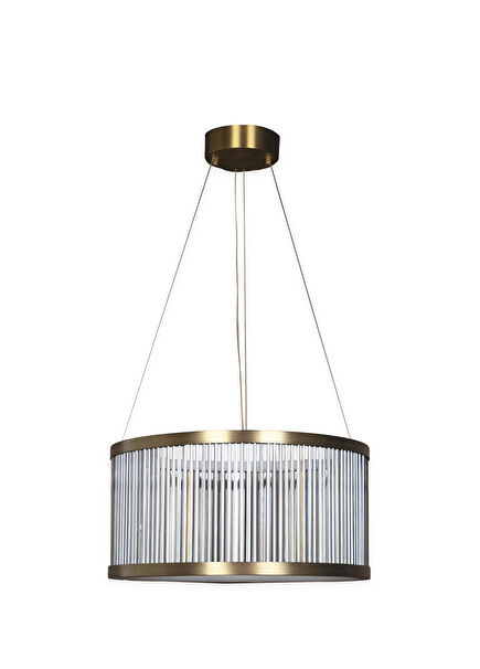 Nablus Antique Smoked Transparent Glass Pendant Chandelier with Rod