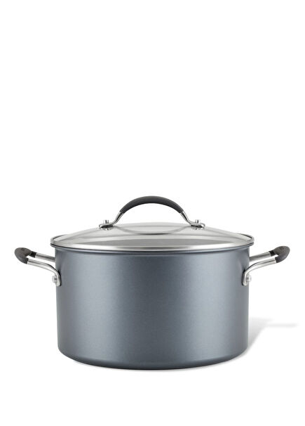 Gri Kapaklı Derin Tencere 24 cm 