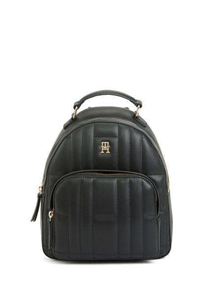 Black Line Quilted Womens Backpack