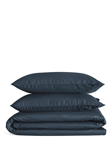 Pure Serisi Lacivert Pamuk Percale Battal Boy Nevresim Seti 240x220 cm