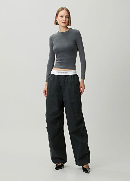 Siyah Wide Leg Pantolon