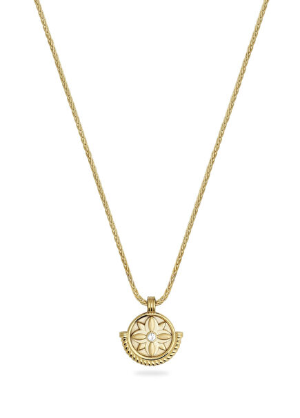 Flora White Topaz Stone Set in 925 Silver with 14K Gold Micron Plating Women's Necklace