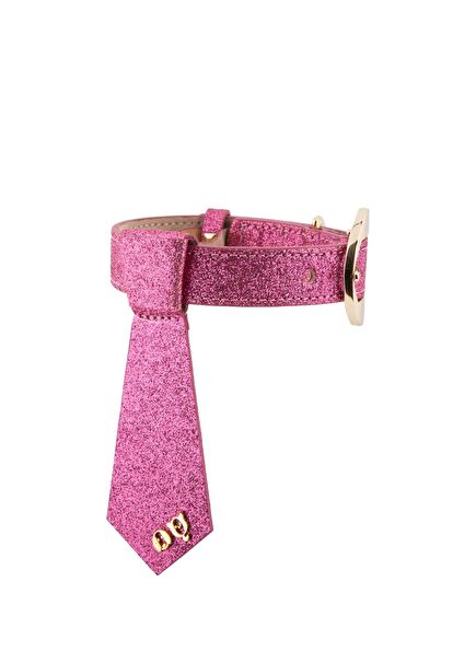 Simli Pembe Köpek Kravatı
