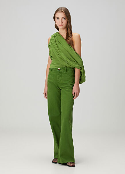 Relaxed Yeşil Jean Pantolon