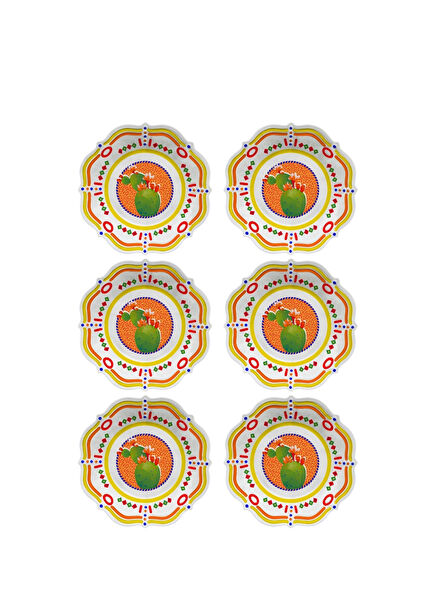 Dolce Vita Palm Patterned Melamine Set of 6 Deep Plates