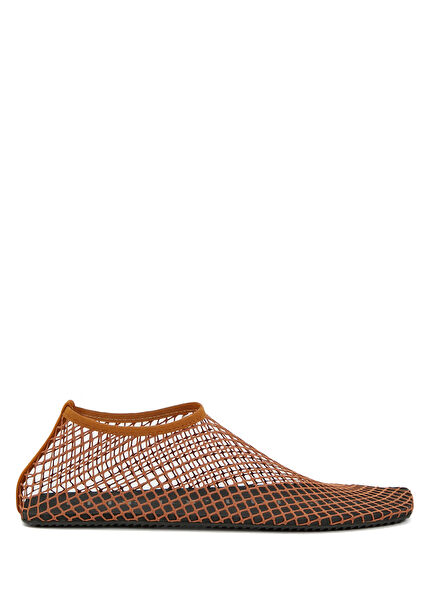 Tan Mesh Textured Ballet Flats