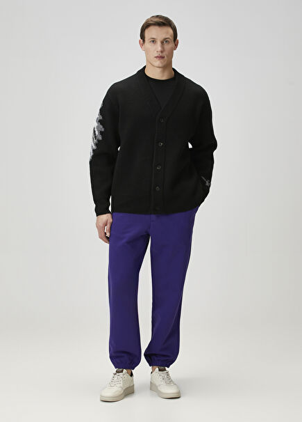 Purple Waist Corded Jogger Sweatpants
